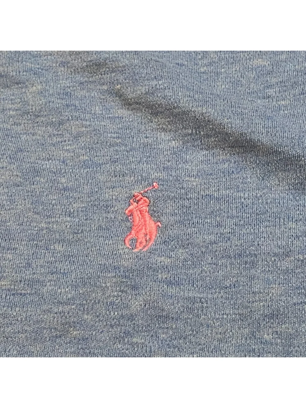 Polo Ralph Lauren Blue Cotton Polo Shirt with Pink Embroidered Logo Size Large